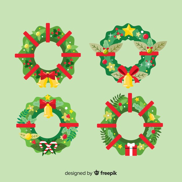 Vector gratuito conjunto adorable de bordes y marcos de navidad