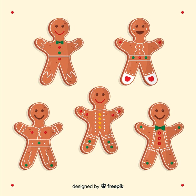 Conjunto adorable de galletas navideñas de gengíbre