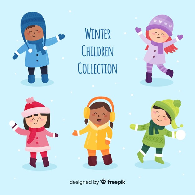 Conjunto adorable de niños con ropa de invierno
