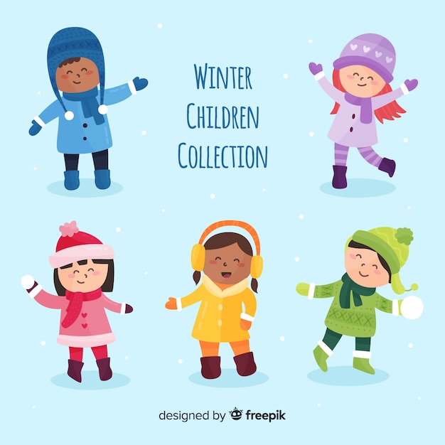 Conjunto adorable de niños con ropa de invierno
