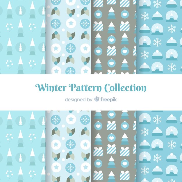 Conjunto adorable de patrones de invierno coloridos