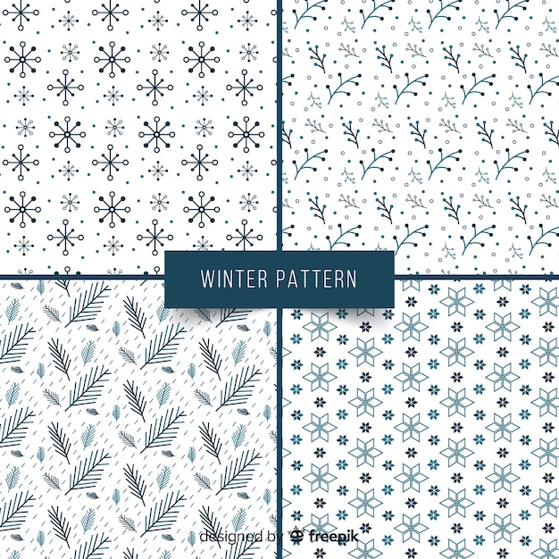 Conjunto adorable de patrones de invierno