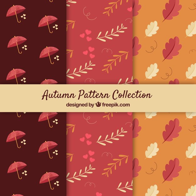 Conjunto adorable de patrones otoñales