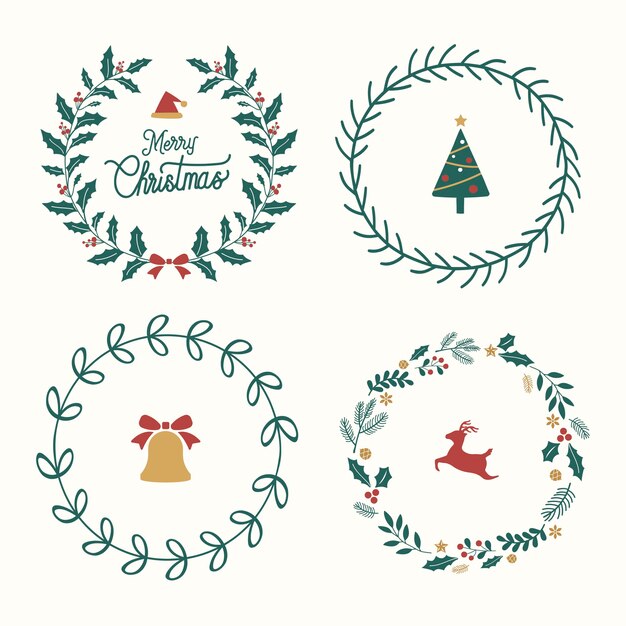 conjunto de adornos navideños