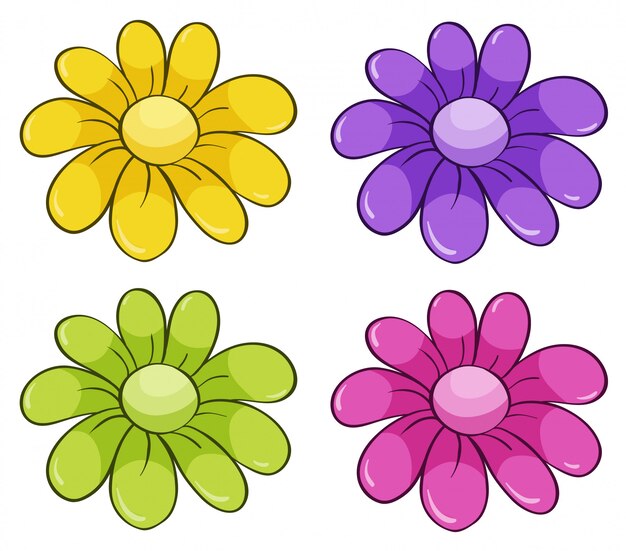 Conjunto aislado de flores