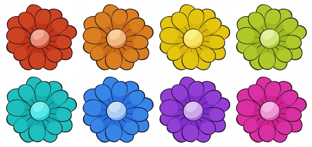 Vector gratuito conjunto aislado de flores