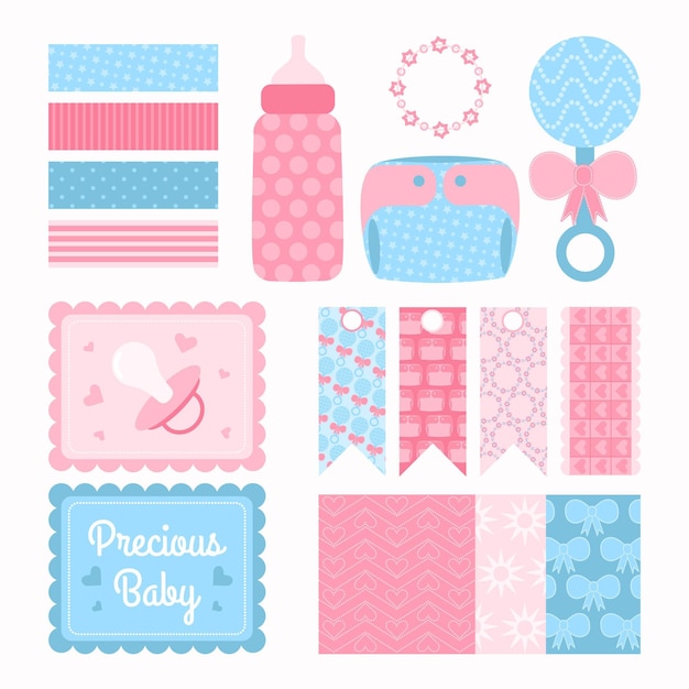 Conjunto de álbum de recortes de baby shower