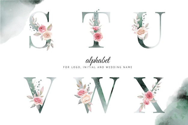 Letra T Con Flores Vector Gratis