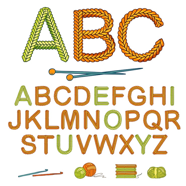 Vector gratuito conjunto de alfabeto de punto cálido