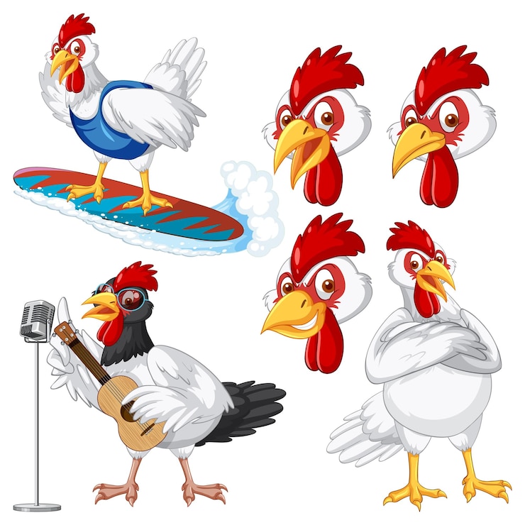 Vector gratuito conjunto de animales mixtos de carácter agrícola