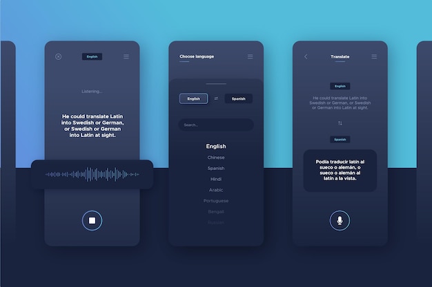 Conjunto de aplicaciones de traductor de voz