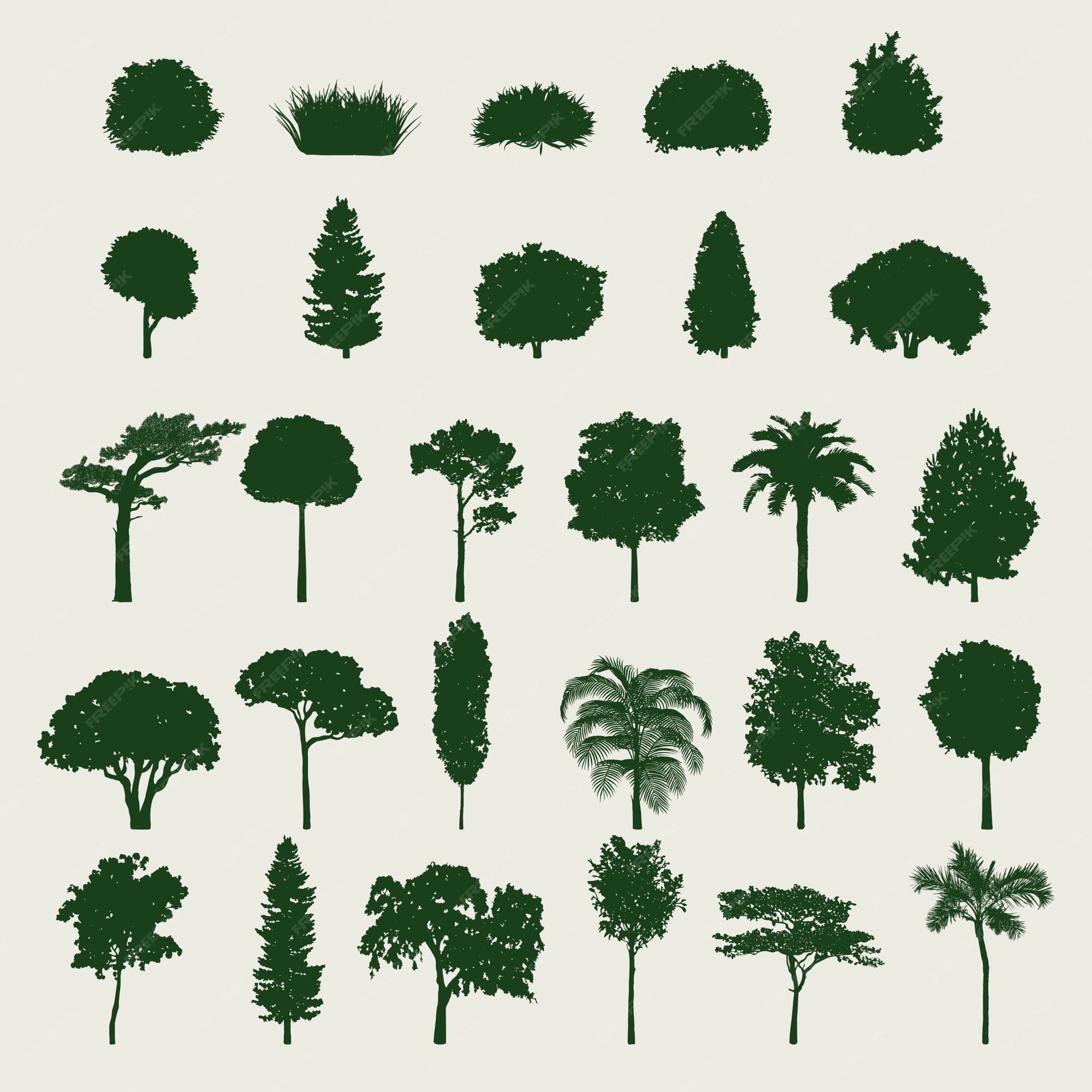 Conjunto de arboles | Vector Gratis