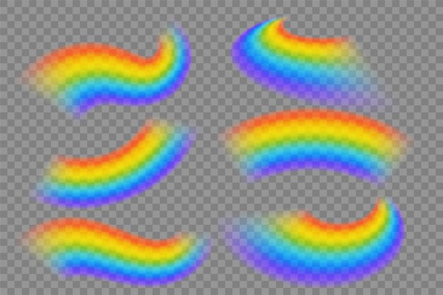 Conjunto de arcoiris transparente