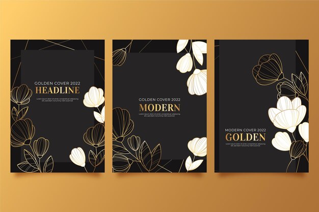 Conjunto de arte de línea de diseño de portada