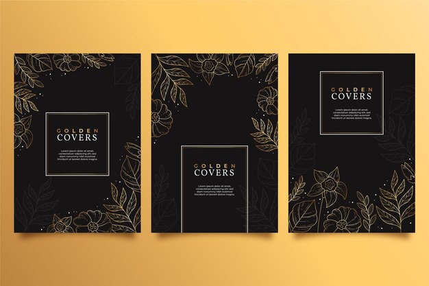 Conjunto de arte de línea de diseño de portada