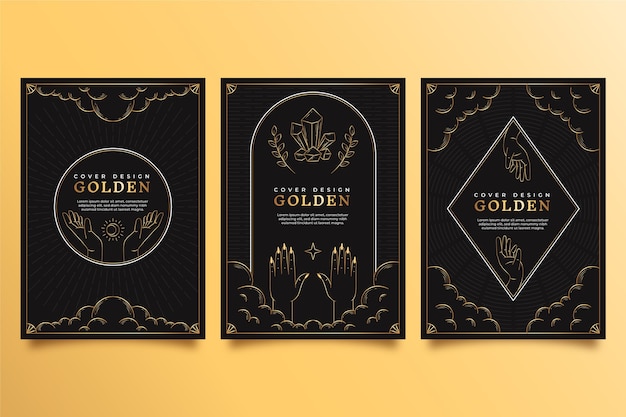 Conjunto de arte de línea de diseño de portada