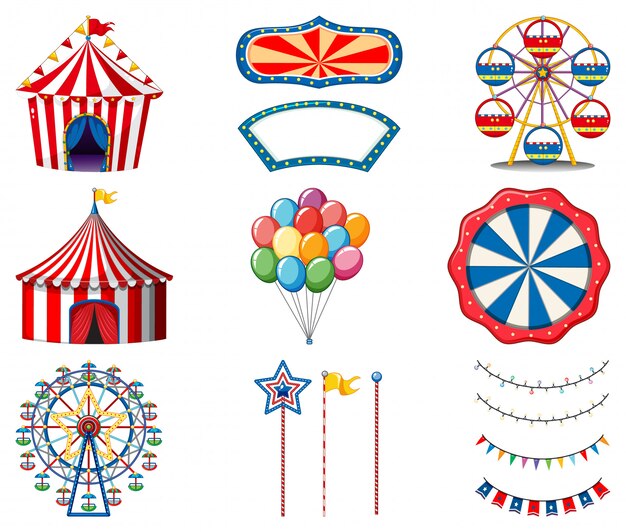 Conjunto de artículos de circo