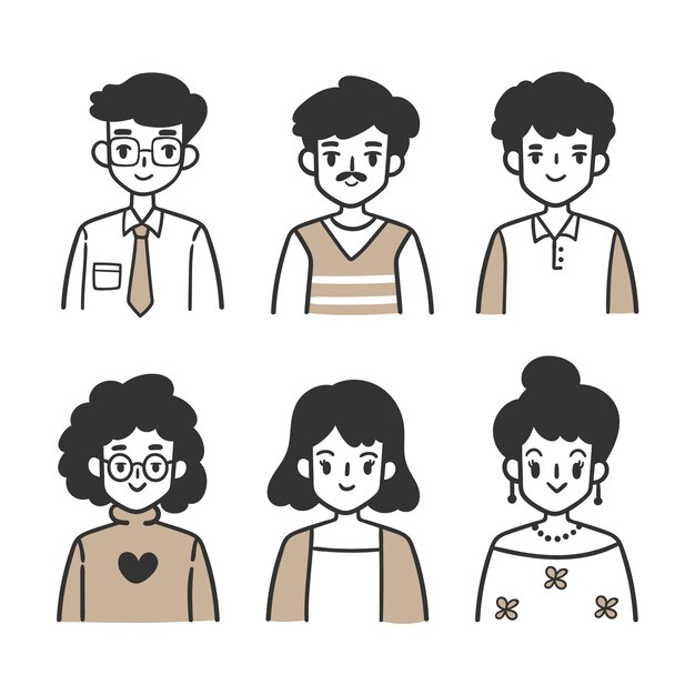 Conjunto de avatares de personas
