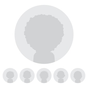 Conjunto de avatares de usuarios web. silueta de persona anónima. icono de perfil social. ilustración vectorial