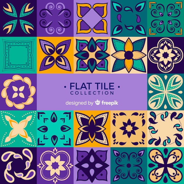 Conjunto de azulejos flat