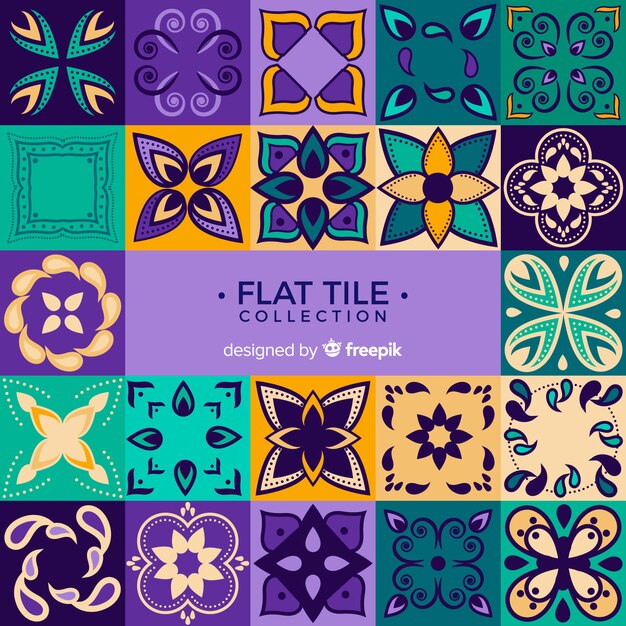 Conjunto de azulejos flat