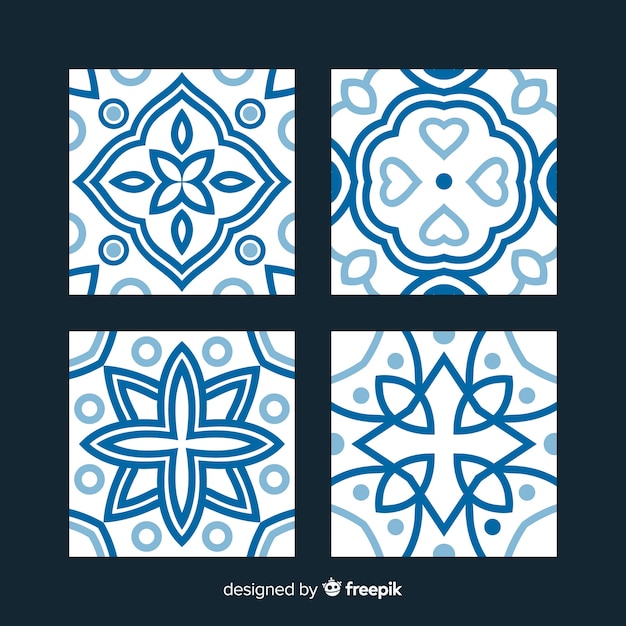 Vector gratuito conjunto de azulejos talavera