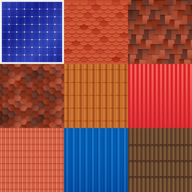 Conjunto de azulejos de techo de casa
