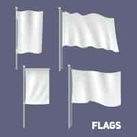 Vector gratuito conjunto de banderas realista
