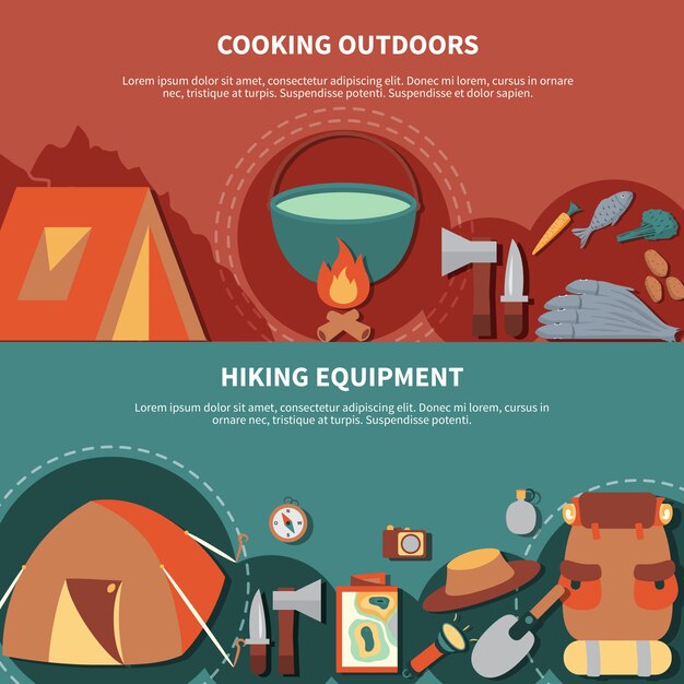 Conjunto de banner de camping