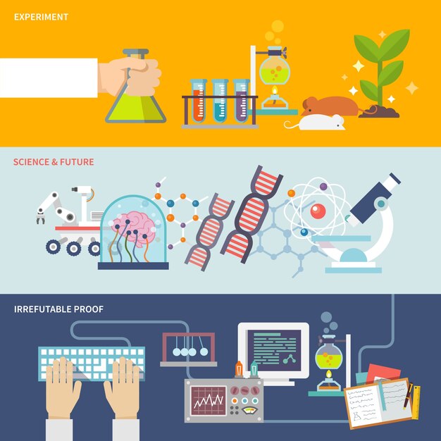Conjunto de Banner de Ciencia e Investigación