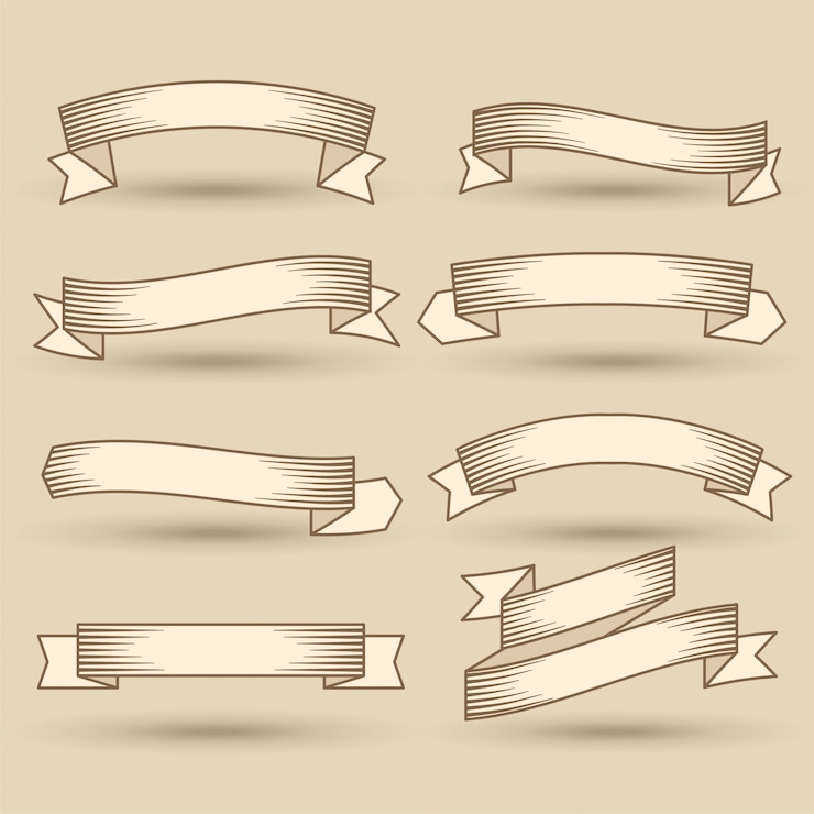 Vector gratuito conjunto de banner de cintas vintage antiguo