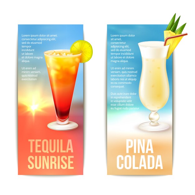 Conjunto de banner de cócteles