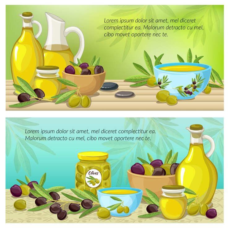 Vector gratuito conjunto de banner de color verde oliva