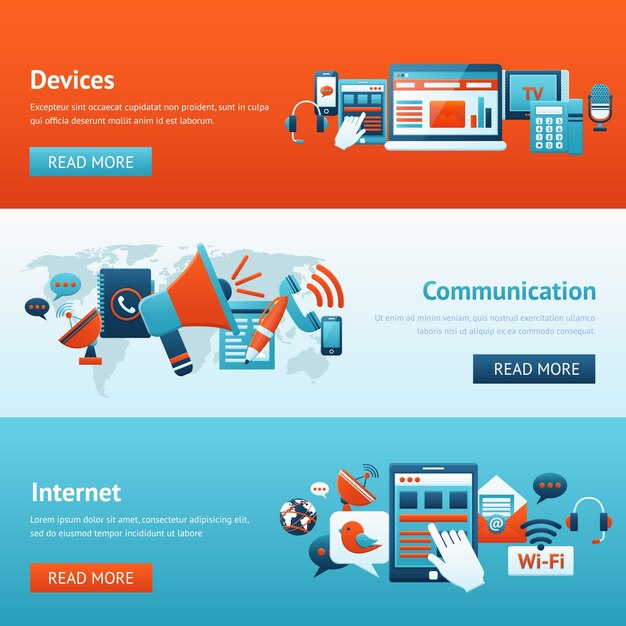 Conjunto de Banner de Comunicación