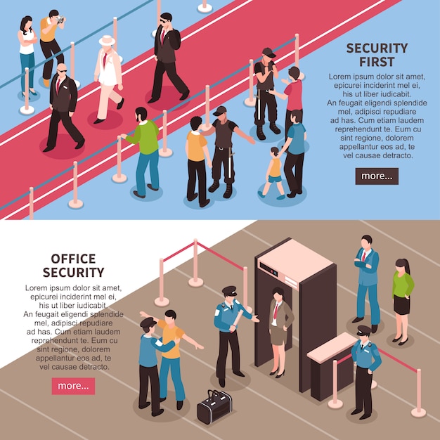 Conjunto de banner horizontal de seguridad
