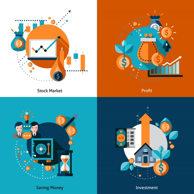 Conjunto de banner de inversión