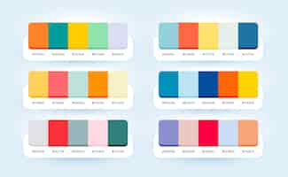 Vector gratuito conjunto de banner de paleta de colores abstractos para diseño web y de aplicaciones