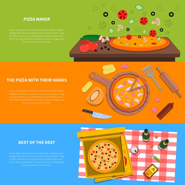 Conjunto de banner de pizza