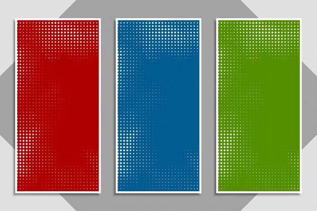 Conjunto de banner de semitono colorido moderno abstracto