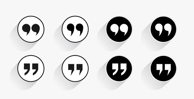 conjunto de banner de signo de comillas dobles invertidas para el vector de voz o de opinión