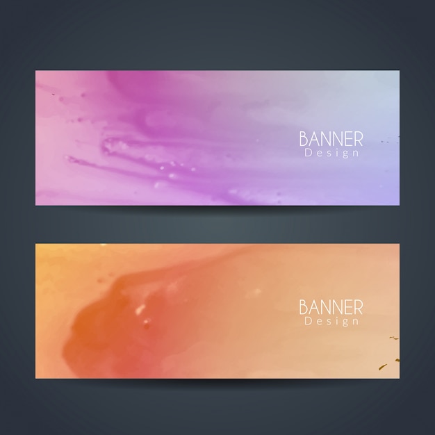 Conjunto de banners abstractos coloridos