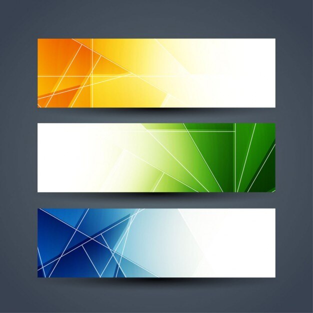 Conjunto de banners abstractos coloridos
