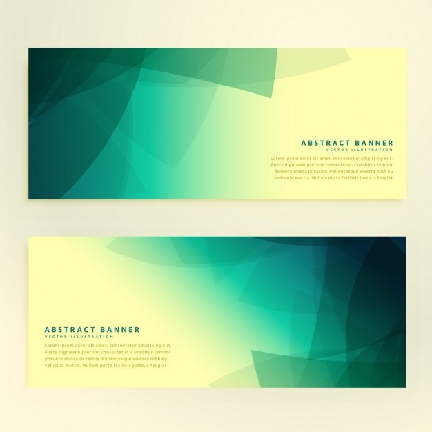 Vector gratuito conjunto de banners abstractos con formas verdes