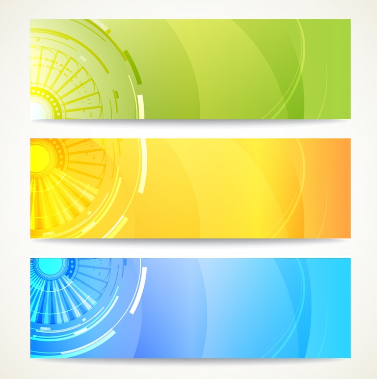 Conjunto de banners abstractos