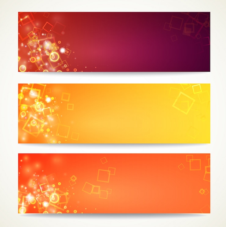 Vector gratuito conjunto de banners abstractos