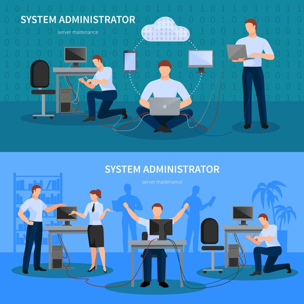 Conjunto de Banners de administrador del sistema