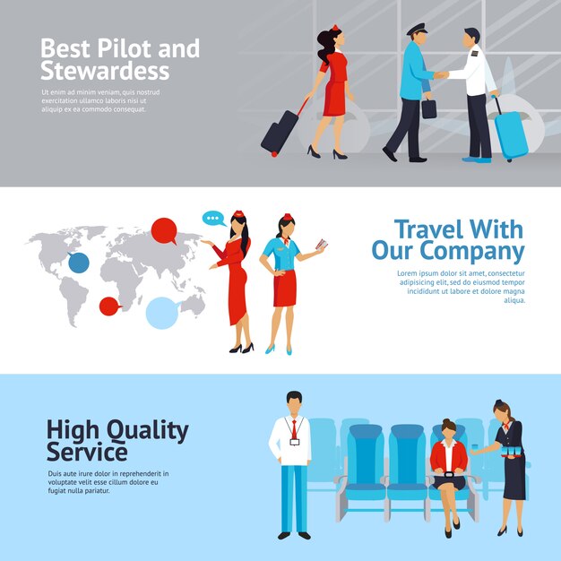 Conjunto de Banners de Aerolíneas