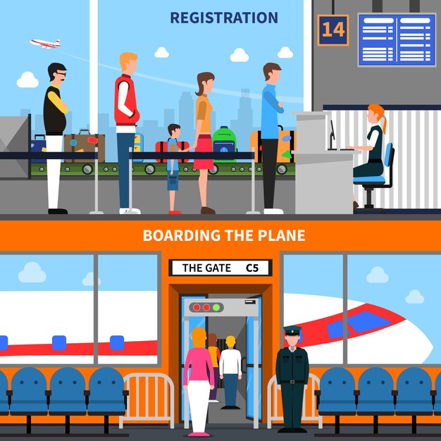 Conjunto de Banners del aeropuerto