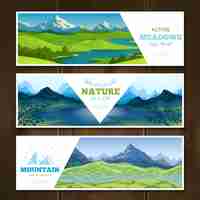 Vector gratuito conjunto de banners de alpine meadows