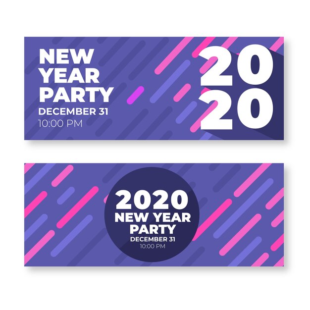 Conjunto de banners de año nuevo